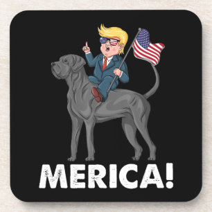 Dessous-de-verre Trump Merica Great Dane Dog American Hero 4