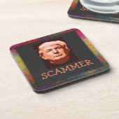 Dessous-de-verre Trump Scammer Beverage Coaster (Côté gauche)