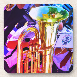 Dessous-de-verre Tuba brillant en perspective inclinée Fanfare