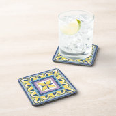 Dessous-de-verre Tuile bleue et jaune de Talavera de Mexicain (Côté Droit)