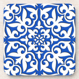 Dessous-de-verre Tuile marocaine - bleu et blanc de cobalt