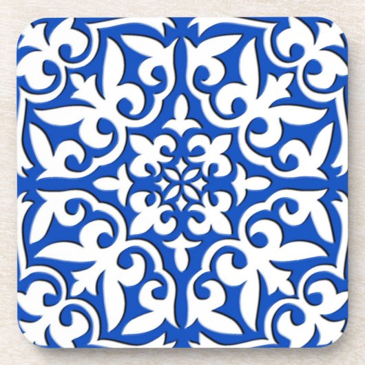 Dessous-de-verre Tuile marocaine - bleu et blanc de cobalt (Devant)