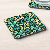 Dessous-de-verre Tuile turquoise Abstraite (Côté gauche)