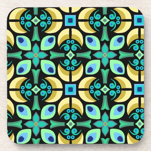 Dessous-de-verre Tuile turquoise Abstraite (Devant)