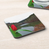 Dessous-de-verre Tulipe rouge printanière au lac Arrowhead (Côté gauche)