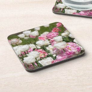 Dessous-de-verre Tulipes blanches et roses brillantes par jour enso