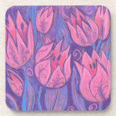 Dessous-de-verre Tulipes funky Fleurs de printemps peinture florale (Devant)