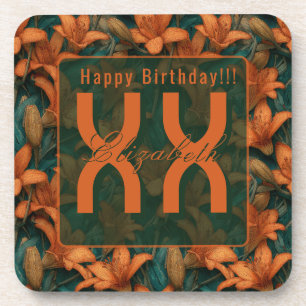 Dessous-de-verre Tulipes Orange Tendance Brillent Anniversaire Adul