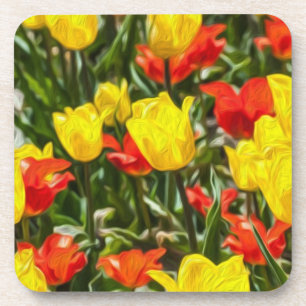 Dessous-de-verre Tulipes rouges et jaunes