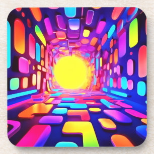 Dessous-de-verre Tunnel Neon : Voyage psychédélique