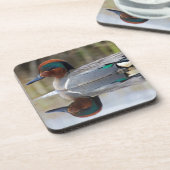 Dessous-de-verre Turquoise à ailes vertes (Côté gauche)