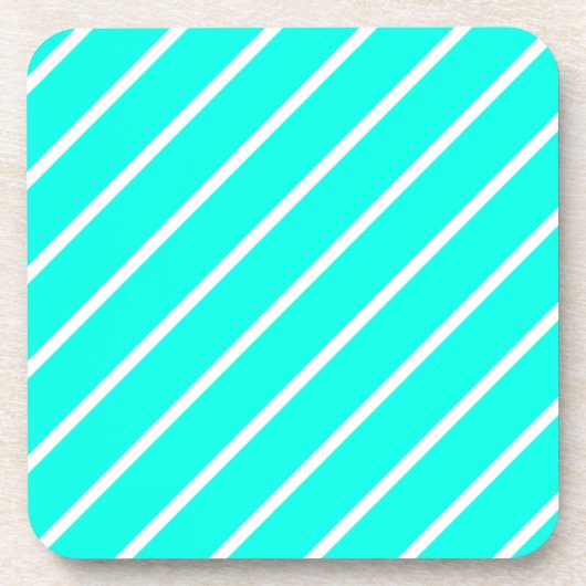 Dessous de verre Turquoise & Blanc (Devant)