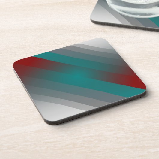 Dessous-de-verre turquoise bordeaux gris rayures (Côté gauche)