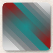 Dessous-de-verre turquoise bordeaux gris rayures (Devant)