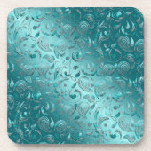 Dessous-de-verre Turquoise brillante de Paisley (Devant)