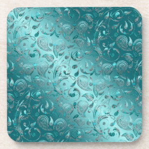 Dessous-de-verre Turquoise brillante de Paisley