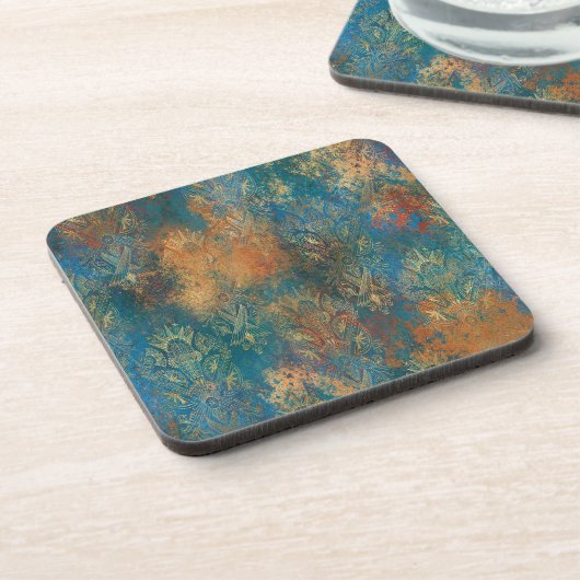 Dessous-de-verre Turquoise Cooper Patina (Côté gauche)