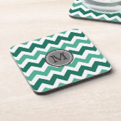 Dessous-de-verre Turquoise et Mint Chevron Zigzag Monogram (Côté gauche)