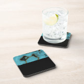 Dessous-de-verre Turquoise Pierre or et noir (Côté Droit)