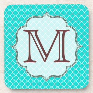 Dessous-de-verre Turquoise Quarterfoil Latti Monogramme Dessous de