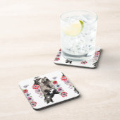 Dessous-de-verre Tuxedo Chat Cute Jolie Fleurs Chats Aquarelle (Côté Droit)