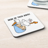 Dessous-de-verre Twin Boys Maman Cadeaux de cigognes (Côté gauche)