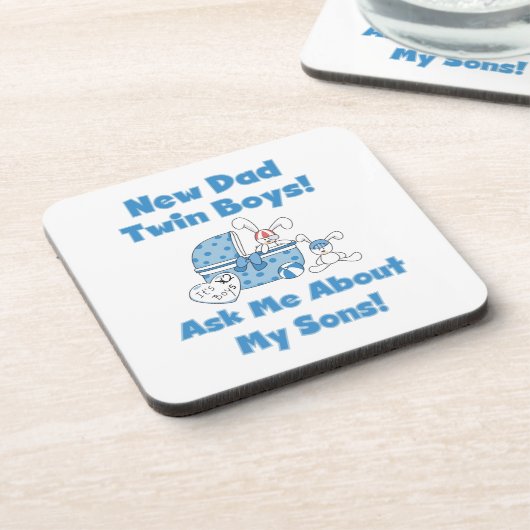 Dessous-de-verre Twin Boys New Papa Cadeaux (Côté gauche)