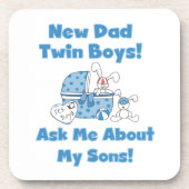 Dessous-de-verre Twin Boys New Papa Cadeaux (Devant)