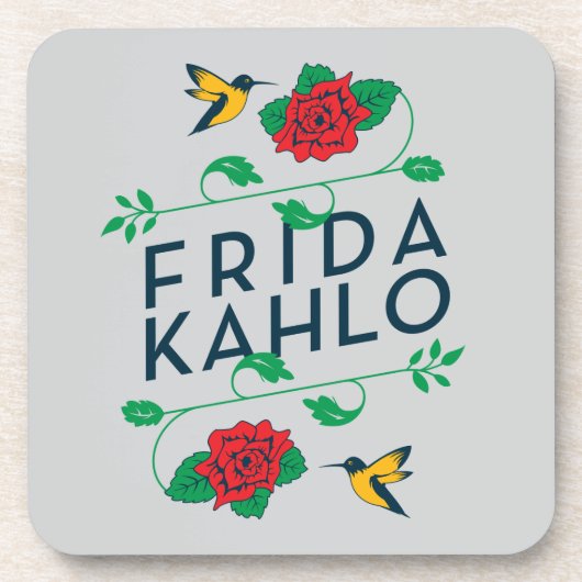 Dessous-de-verre Typographie florale de Frida Kahlo | (Devant)