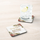 Dessous-de-verre Typographie florale dorée élégante – (Côté Droit)