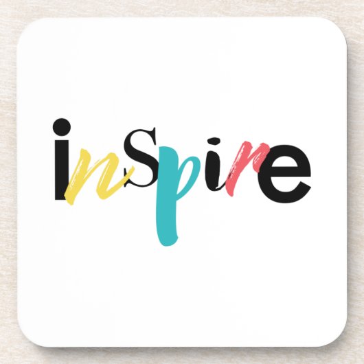 Dessous-de-verre Typographie moderne, créative et joyeuse d'Inspire (Devant)
