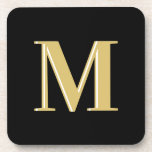 Dessous-de-verre Typographie monographique moderne or noir<br><div class="desc">Typographie monographique moderne or noir</div>