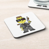 Dessous-de-verre Tyrannosaurus Rex Habillé Comme Terminator. (Côté gauche)