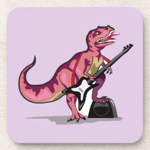 Dessous-de-verre Tyrannosaurus Rex Jouant La Guitare.