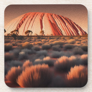 Dessous-de-verre Uluru "Ayers Rock" Australia Oil Paint,