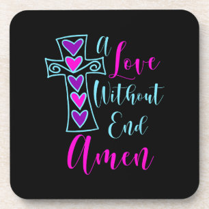 Dessous-de-verre Un amour sans fin Amen Jesus Citation inspirée Chr