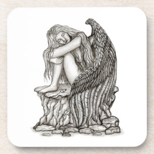 Dessous-de-verre Un ange endormi sur la pierre