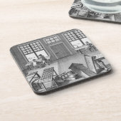 Dessous-de-verre Un atelier des inlayer de meubles, du 'Encyclop (Côté gauche)