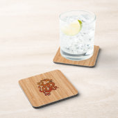 Dessous-de-verre Un dragon rouge sur Bambou comme (Côté Droit)