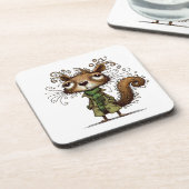 Dessous-de-verre Un écureuil en peluche verte (Côté gauche)