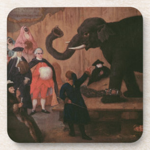 Dessous-de-verre Un éléphant montré à Venise (huile sur la toil