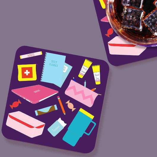 Dessous-de-verre Un enseignant moderne mignon doit avoir des fourni