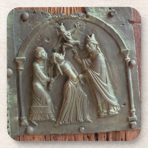 Dessous-de-verre Un exorcisme, panneau de la porte droite, 12ème