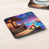 Dessous-de-verre Un Fox assis devant le Cabine-47567 (Côté gauche)