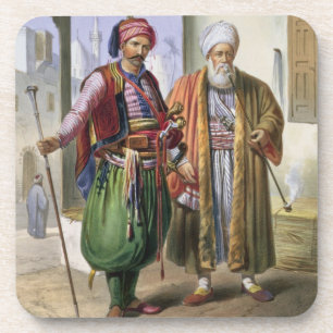 Dessous-de-verre Un Janissary et un négociant au Caire,