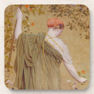 Dessous-de-verre Un jardin par Albert Joseph Moore, portrait vintag