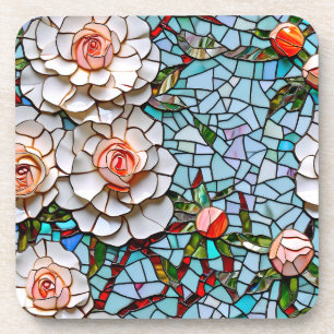 Dessous-de-verre Un Joli Modèle Floral De Faux Mosaïque