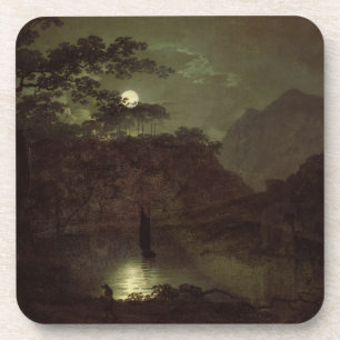 Dessous-de-verre Un lac par le clair de lune, c.1780-82 (huile sur