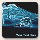 Dessous-de-verre Un Loup Sur Neige (Devant)