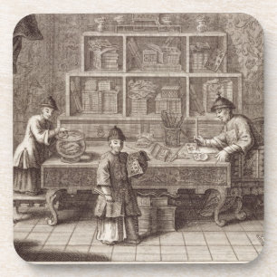 Dessous-de-verre Un magasin chinois de calligraphie, d'un compte de